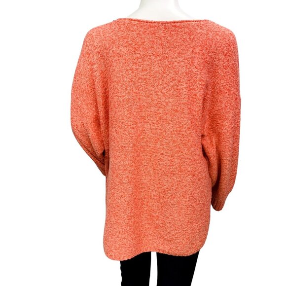 J Jill | Pure Jill Womens Marled Knit Sweater Pink V Neck Oversized Size M - Picture 6 of 12